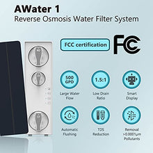 Load image into Gallery viewer, AWater 1 RO Reverse Osmosis Water Filtration System TDS Reduction 500 GPD High Flow Tankless Smart Faucet USA Tech