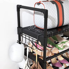 Load image into Gallery viewer, VTRIN Shoe Rack Shoe Organizer 8 Tiers Shoe Rack for Entryway Holds 36-42 Pairs Shoe and Boots Shelf Organizer Storage Organizer Durable Metal with Versatile Hooks Wooden Hammer for Bedroom Black