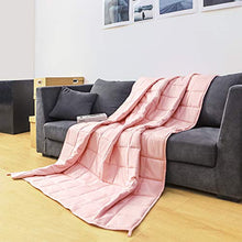 Load image into Gallery viewer, Isilila Weighted Blanket 60" x 80" 15 lbs Queen Size for Adults - 100% Nature Cotton with Premium Glass Beads(Blush Pink, 60"x80", 15 lbs)