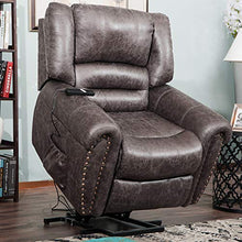 Load image into Gallery viewer, Harper&Bright Designs Smoky Brown Wilshire Series Heavy-Duty Power Lift Recliner Chair, Built-in Remote and 2 Castors,