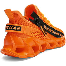 Load image into Gallery viewer, Damyuan Mens Running Tennis Shoes Athletic Gym Walking Workout Sports Fashion Sneakers Blade Shoes Zipper Design Slip-on Comfortable A79 (9.5 Men, Orange)
