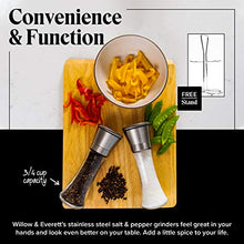 Load image into Gallery viewer, Willow & Everett Salt and Pepper Grinder Set - Stainless Steel Refillable Salt & Peppercorn Shakers