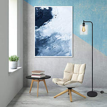Load image into Gallery viewer, Black LED Floor Lamp, Acaxin Standing Lamp with Hanging Glass Lamp Shade, Industrial Light with Halogen Bulb for Living Room & Bedroom