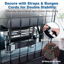 Load image into Gallery viewer, Vetoos Car SUV Dog Barrier, Vehicles Pet Divider Gate for Trunk Cargo Area - Extendable for Universal Fit, Foldable for Easy Storage, Straps & Bungee Cords for Double Stability, Rust-Proof Metal Mesh