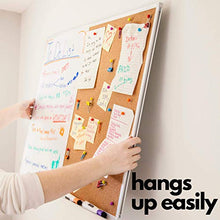Load image into Gallery viewer, 36 x 24 White Board and Cork Board Combination, Magnetic Bulletin Combo Board for Home or Office, Use as Vision or Message Board, Wall Mounted Memo Board, Dry Erase Markers, Eraser, Magnets, Push Pins