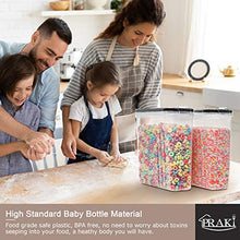 Load image into Gallery viewer, 5PCS Cereal Containers Storage Set, PRAKI BPA Free Airtight Food Storage Container Set with Lids, Kitchen Pantry Organization and Storage for Sugar, Baking Supplies with 20 Labels & Mark(4L Black)