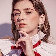 Load image into Gallery viewer, Nonsucheer Jewelry for Women Link Chain Fringe Long Earrings Cute Crystal Insect Bee Fashion Earrings Brincos