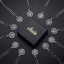 Load image into Gallery viewer, Birthstone-Necklace for Women, Solid Sterling Silver Family Tree-of-Life-Pendant, Crystal Gemstone Charm Jewelry, Birthday Gift for Mom Wife Girlfriend Grandma (April Birthstone)