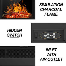 Load image into Gallery viewer, KUPPET 44 Inches Electric Fireplace - Space Fireplace Heater, Log Hearth with Realistic Flame and Remote Control