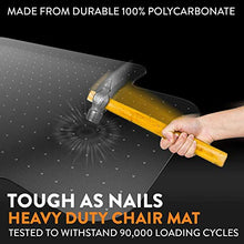 Load image into Gallery viewer, Office Chair Mat for Carpeted Floors - Heavy Duty, (Tested to Withstand 90 000 Loading Cycles)