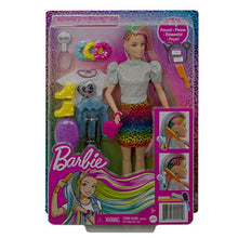 Load image into Gallery viewer, Barbie Leopard Rainbow Hair Doll (Blonde) with Color-Change Hair Feature, 16 Hair & Fashion Play Accessories Including Scrunchies, Brush, Fashion Tops, Cat Ears, Cat Purse & More