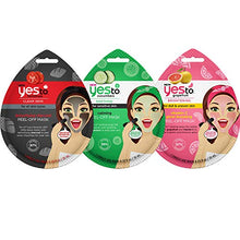 Load image into Gallery viewer, Yes To Variety Peel-off Masks (detoxifying Charcoal + Calming Cucumbers + Brightening Grapefruit) - 3 Pack