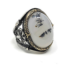 Load image into Gallery viewer, KAR Rare 925K STERLING SILVER Yemeni AGATE(Aqeeq) Large MEN'S RING USA SELLER P5B (12)