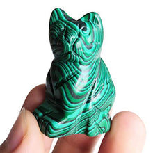 Load image into Gallery viewer, Gemgogo 2 Pcs Synthetic Malachite Lucky Cat Crystal Decor, Pocket Crystals and Healing Stones Figurine 1.5 Inches Room Decor
