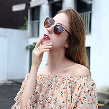 Load image into Gallery viewer, SKYWAY Retro Vintage Cat Eye Sunglasses for Women Fashion Driving Sun Glasses Anti Glare UV400 Protection Large PC Frame Classic Style Round Sunglass (Amber)