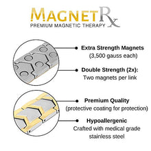 Load image into Gallery viewer, MagnetRX® Ultra Strength Magnetic Bracelet - Arthritis Pain Relief & Carpal Tunnel Relief Magnetic Therapy Bracelets for Men - Adjustable with Sizing Tool (Silver & Gold)