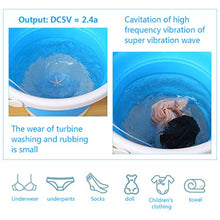 Load image into Gallery viewer, Mini Washing Machine, Formemory Portable Folding Bucket Turbo Ultrasonic Washing Machine Personal Travel Washing Machine with Remote Control for Lazy Magic Laundry Machine(Blue)