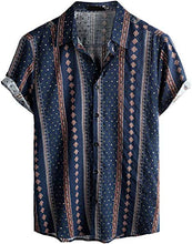 Load image into Gallery viewer, VATPAVE Mens Floral Hawaiian Shirts Short Sleeve Button Down Beach Shirts Suits Medium Navy