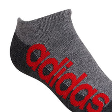 Load image into Gallery viewer, adidas Kids-Boy's/Girl's Superlite No Show Socks (6-Pair), Onix Grey/Black/Scarlet Red , Large