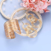 Load image into Gallery viewer, YADOCA 70s Disco Set Metal Coil Bracelets Gold Triple Swirl Disco Earrings for Women