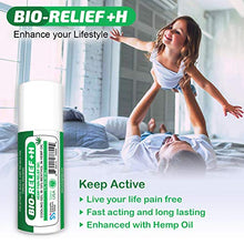 Load image into Gallery viewer, BIO-RELIEF +H, Hemp Pain Relief Gel, Cooling Gel w 10% Menthol in Hemp Oil, 3 oz Roll-on for Arthritis, Muscle Pain, Joint & Back Pain, Topical Analgesic, Fast Acting, Long Lasting Pain Reliever Cream