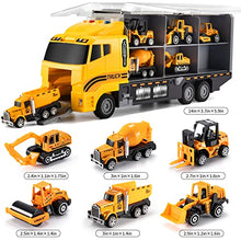 Load image into Gallery viewer, TEMI Toddler Toys for 3 4 5 6 Years Old Boys, Die-cast Construction Toys Car Carrier Vehicle Toy Set w/ Play Mat, Kids Toys Truck Alloy Metal Car Toys Set for Age 3-9 Toddlers Kids Boys & Girls