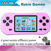 Load image into Gallery viewer, Beijue Retro Handheld Games for Kids Built in 218 Classic Old Style Electronic Game 2.5'' Screen 3.5MM Earphone Jack USB Rechargeable Portable Video Player Children Travel Holiday Entertain (Pink)
