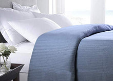 Load image into Gallery viewer, HILLFAIR 100% Certified Organic Cotton Blankets- Queen Size Bed Blankets- All Season Cotton Blanket- Cotton Bed Blankets- Soft Multipurpose Queen Blankets- Blue Queen Size Blankets