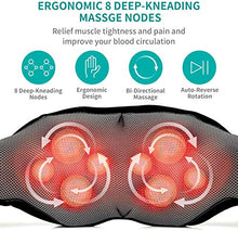 Load image into Gallery viewer, Shiatsu Neck and Back Massager with Soothing Heat, Nekteck Electric Deep Tissue 3D Kneading Massage Pillow for Shoulder, Leg, Body Muscle Pain Relief, Home, Office, and Car Use