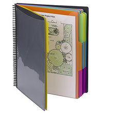 Load image into Gallery viewer, Smead 24 Pocket Poly Project Organizer, Letter Size, 1/3-Cut tab, Gray with Bright Colors (89206)