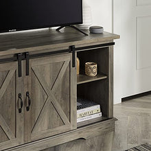 Load image into Gallery viewer, Walker Edison Richmond Modern Farmhouse Sliding Barn Door TV Stand for TVs up to 65 Inches, 58 Inch, Grey Wash
