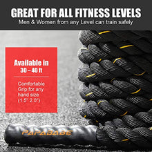 Load image into Gallery viewer, papababe Pro Battle Ropes with Anchor Strap Kit - 100% Poly Dacron Heavy Battle Rope for Strength Training, Cardio Workout, Crossfit, Fitness Exercise Rope