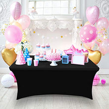 Load image into Gallery viewer, Utopia Kitchen - 2 Pack, 6 Ft Stretchable Tablecloth - Tight Fit Washable and Wrinkle Resistant Spandex Table Cover for Event & Parties (Black)