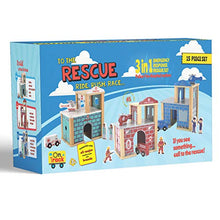 Load image into Gallery viewer, On Track USA Wooden Train Track Accessories Set for Toddler Kids, 15 Piece Set Including Police Station, Fire Station, Hospital, Helicopters, Rescue Vehicles, Emergency Responders