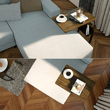 Load image into Gallery viewer, SRIWATANA Side Table End Table, Vintage C Shaped Couch Table with Side Pocket for Sofa Laptop Coffee Snack, Dark Walnut