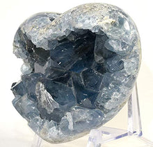 Load image into Gallery viewer, King Size 6.1" 6.2LB Ice Sky Blue Celestite Geode Heart Sparkling Natural Druzy Crystal Cluster Mineral Celestine Stone Specimen - Madagascar