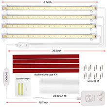 Load image into Gallery viewer, LED Plant Grow Light Strips Full Spectrum Grow Lights for Indoor Plants with Auto On/ Off 3/6/12H Timer, 5 Dimmable Levels 192 LEDs Sunlike Grow Lamp for Hydroponics Succulent, 4 Pack