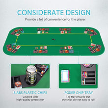 Load image into Gallery viewer, VIVOHOME Foldable 8-Player Texas Poker Card Tabletop Layout Portable Anti-Slip Rubber Board Game Mat and 16 Inch x 12 Inch Brass Plated Raffle Drum Lottery Spinning Drawing