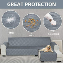 Load image into Gallery viewer, HDCAXKJ Sectional Couch Covers for Dogs Water Resistant L Shape Sofa Cover Pet Friendly Sectional Slipcovers Living Room Reversible Non Slip Furniture Protector with Straps Washable (Gray, Large)