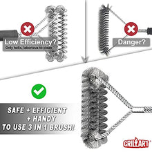 Load image into Gallery viewer, GRILLART Grill Brush Bristle Free & Wire Combined BBQ Brush - Safe & Efficient Grill Cleaning Brush- 17" Grill Cleaner Brush for Gas /Porcelain/Charbroil Grates - BBQ Accessories Gifts for Men