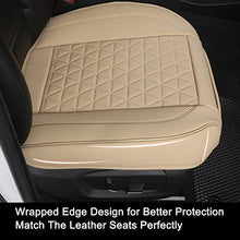 Load image into Gallery viewer, Black Panther 1 Pair Luxury PU Leather Car Seat Covers Protectors for Front Seat Bottoms,Compatible with 90% Vehicles (Sedan SUV Truck Mini Van) - Beige (21.26×20.86 Inches)