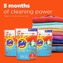 Load image into Gallery viewer, Tide PODS Liquid Laundry Detergent Pacs, Clean Breeze, 3 Bag Value Pack, 111 Count, HE Compatible