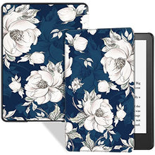 Load image into Gallery viewer, BOZHUORUI Slim Case for All-New 6.8 inch Kindle Paperwhite 11th Generation - 2021/Kindle Paperwhite Signature Edition - Premium PU Leather Lightweight Cover with Auto Wake/Sleep (Blue Peony)