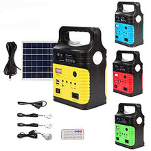 Load image into Gallery viewer, UPEOR Solar Generator Lighting System Portable Solar Power Generator Kit for Emergency Power Supply,Home & Outdoor Camping,Including MP3&FM Radio,Solar Panel,3 Sets LED Lights (Yellow)