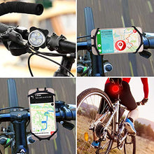 Load image into Gallery viewer, 4 Pieces USB Rechargeable Bicycle Light Front Back Bike Lights Set with 1 Piece 360 Degree Rotation Silicone Bicycle Phone Mount Bike Accessories Bike Phone Holder