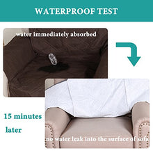 Load image into Gallery viewer, Turquoize Waterproof Furniture Protectors for Recliners Covers Non-Slip Furniture Cover for Chair Cover, Brown Quilted Sofa Cover Stay in Place Stapless Small Recliner Protector (Recliner: Brown)