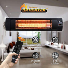 Load image into Gallery viewer, Dr Infrared Heater DR-238 Carbon Infrared Outdoor Heater for Restaurant, Patio, Backyard, Garage, and Decks, Standard, Black