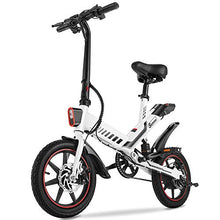 Load image into Gallery viewer, Electric Bike, Sailnovo Electric Bicycle with 18.5mph 45Miles Electric Bikes for Adults Teens E Bike with Pedals, 14" Waterproof Folding Mini Bikes with Dual Disc Brakes, 36V 10.4Ah Battery