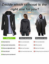 Load image into Gallery viewer, Women's Rain Jacket Hooded Raincoat Lined Outdoor Windbreaker Waterproof Rain Coats Black S