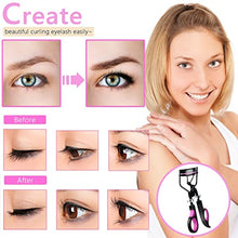 Load image into Gallery viewer, Eyelash Curlers Eyebrow Brush Kit for Women w Lash Curler, Eyelash Comb Seperator, Mascara Brushes, Eyelash Extension Tweezers, Angled Eyebrow Brush and Comb, 10 Silicone Refills Pads for Lash & Brow